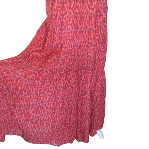 JOIE Tea Rose Red Floral Sleeveless Tiered Cotton Maxi Dress Large NWT - Picture 9 of 16